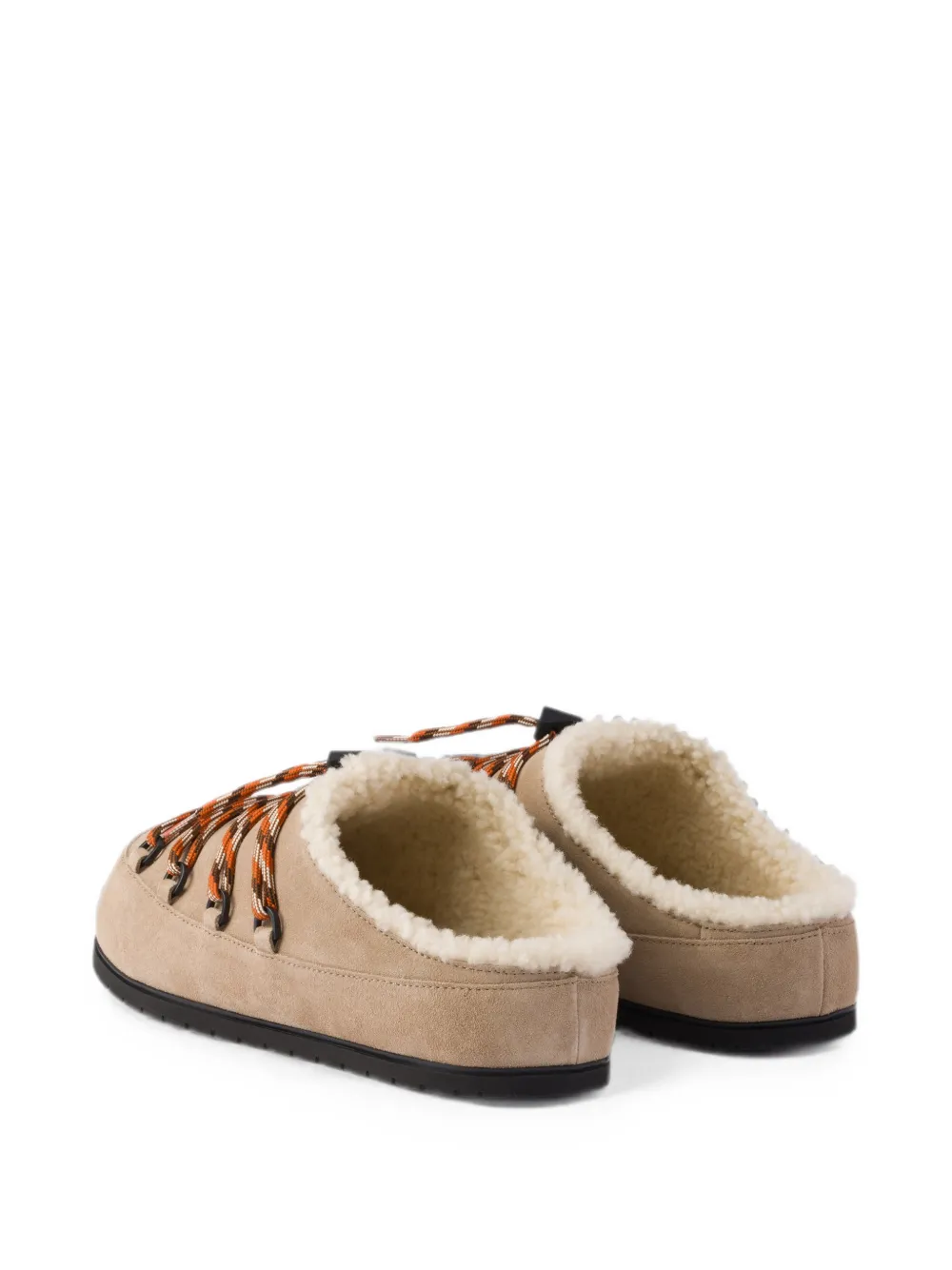 Prada Suède muiltjes Beige