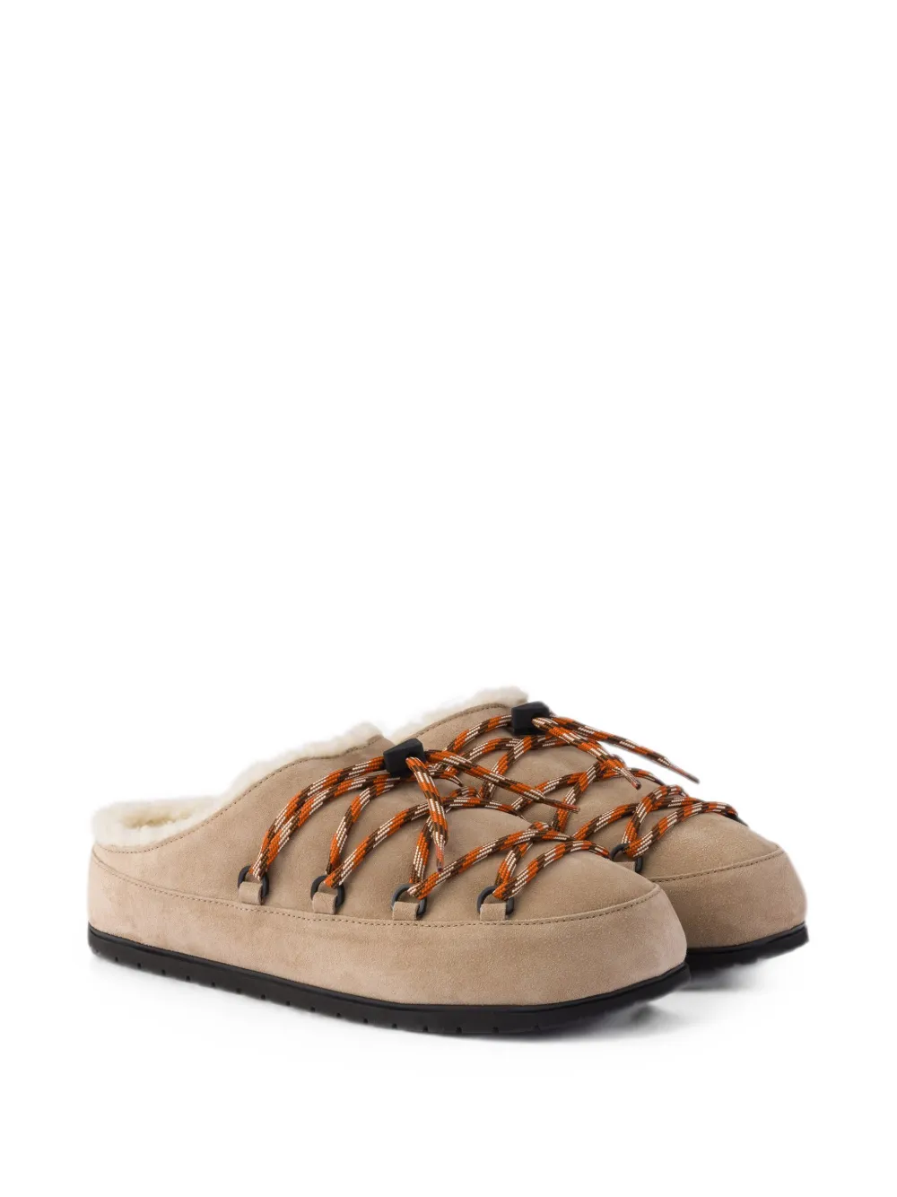 Prada Suède muiltjes Beige