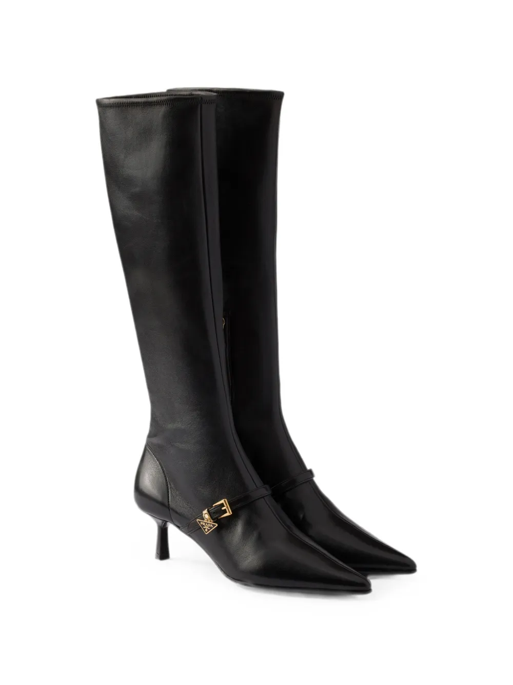 Prada stretch laarzen van nappa leer Zwart