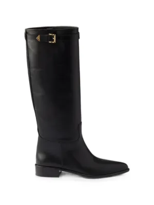 Ferragamo バックル ロングブーツ | ブラック | FARFETCH JP