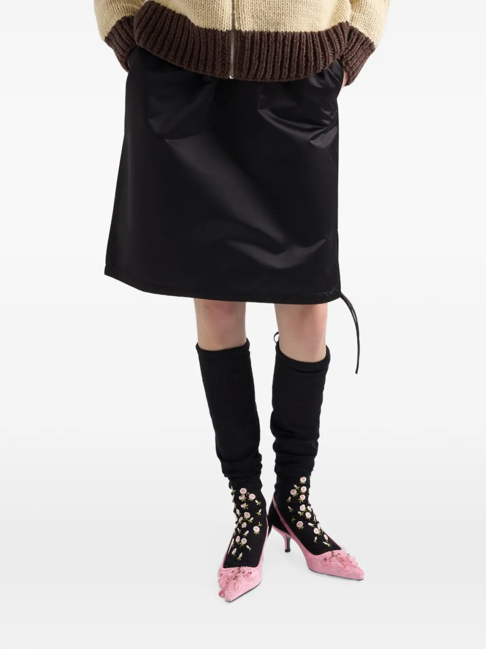 Prada Satijnen rok Zwart