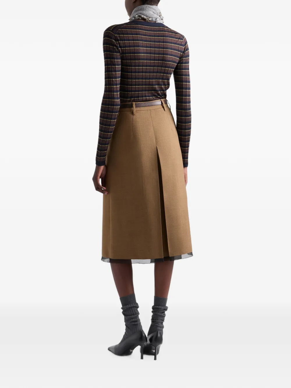 Prada Gestreept kasjmier en zijden vest Blauw