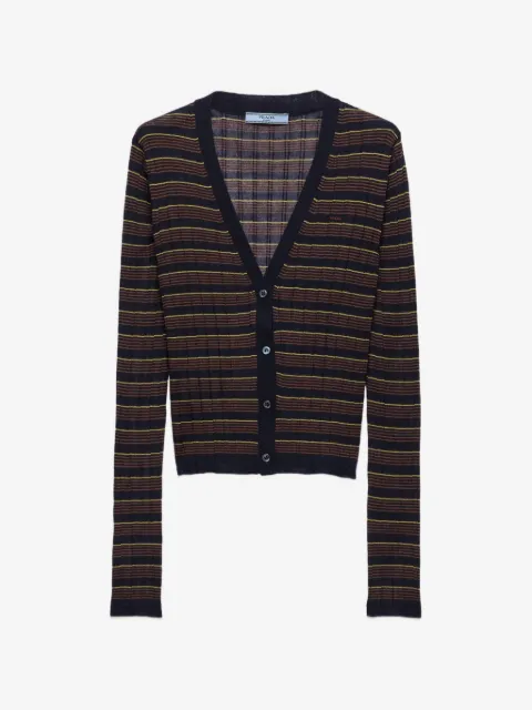 Prada striped cashmere and silk cardigan