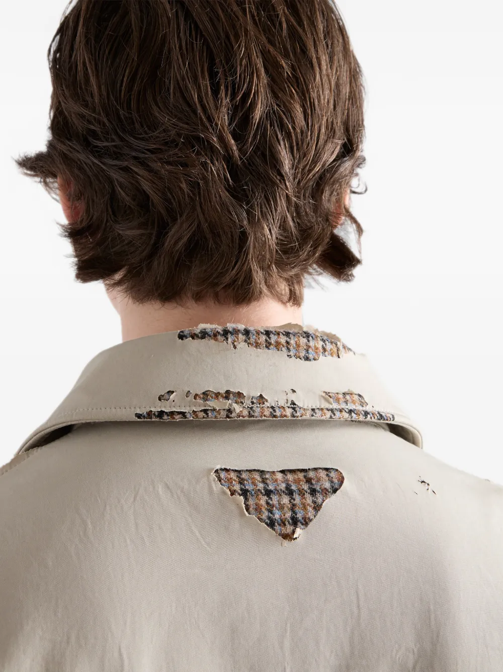 Prada Devoré katoenen jack met band Beige