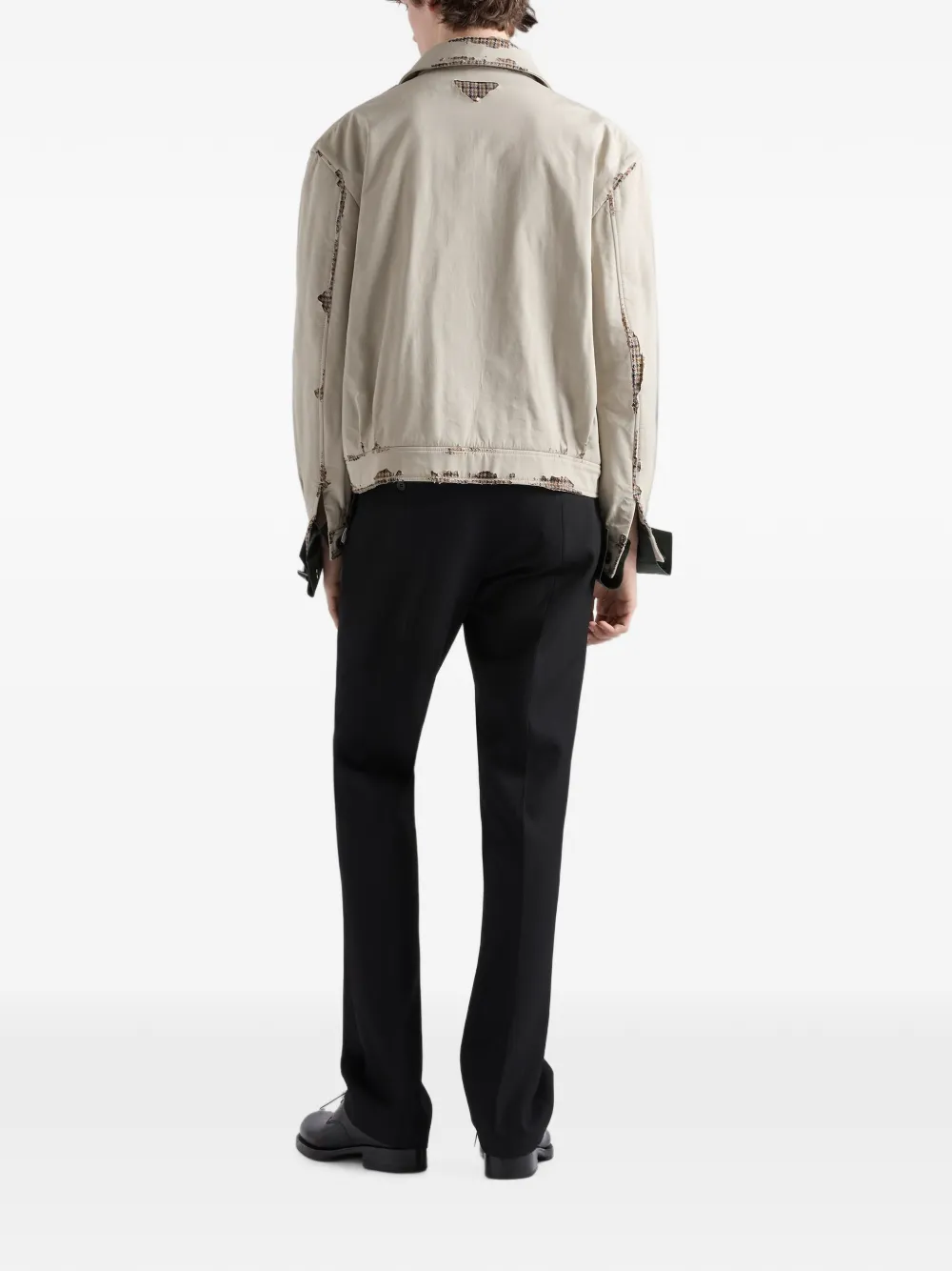 Prada Devoré katoenen jack met band Beige