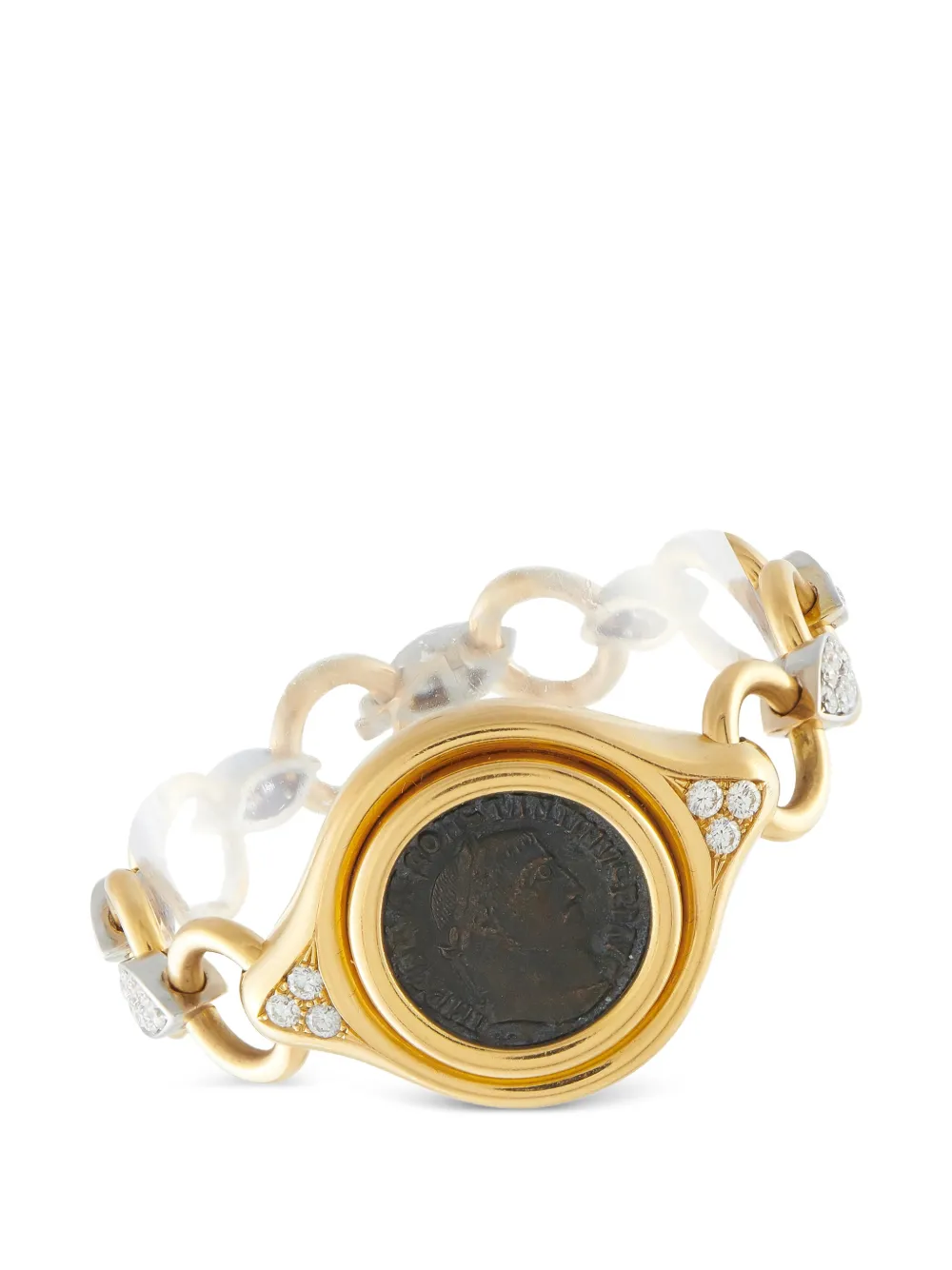 Bvlgari Pre-Owned Monete diamond and ancient coin bracelet - Oro