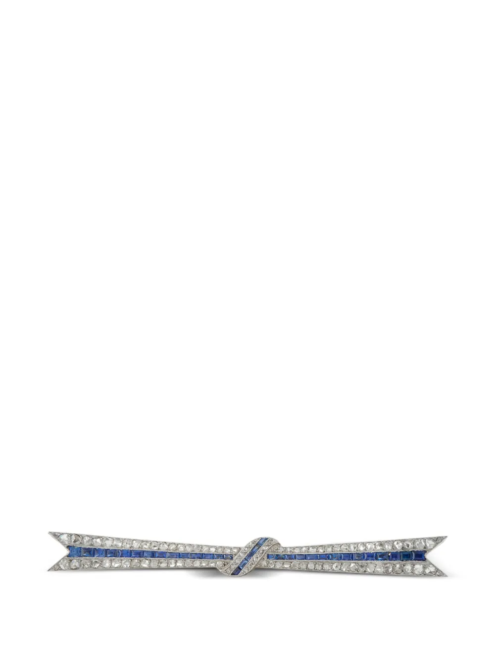 LB Exclusive diamond and sapphire bow brooch in Silver