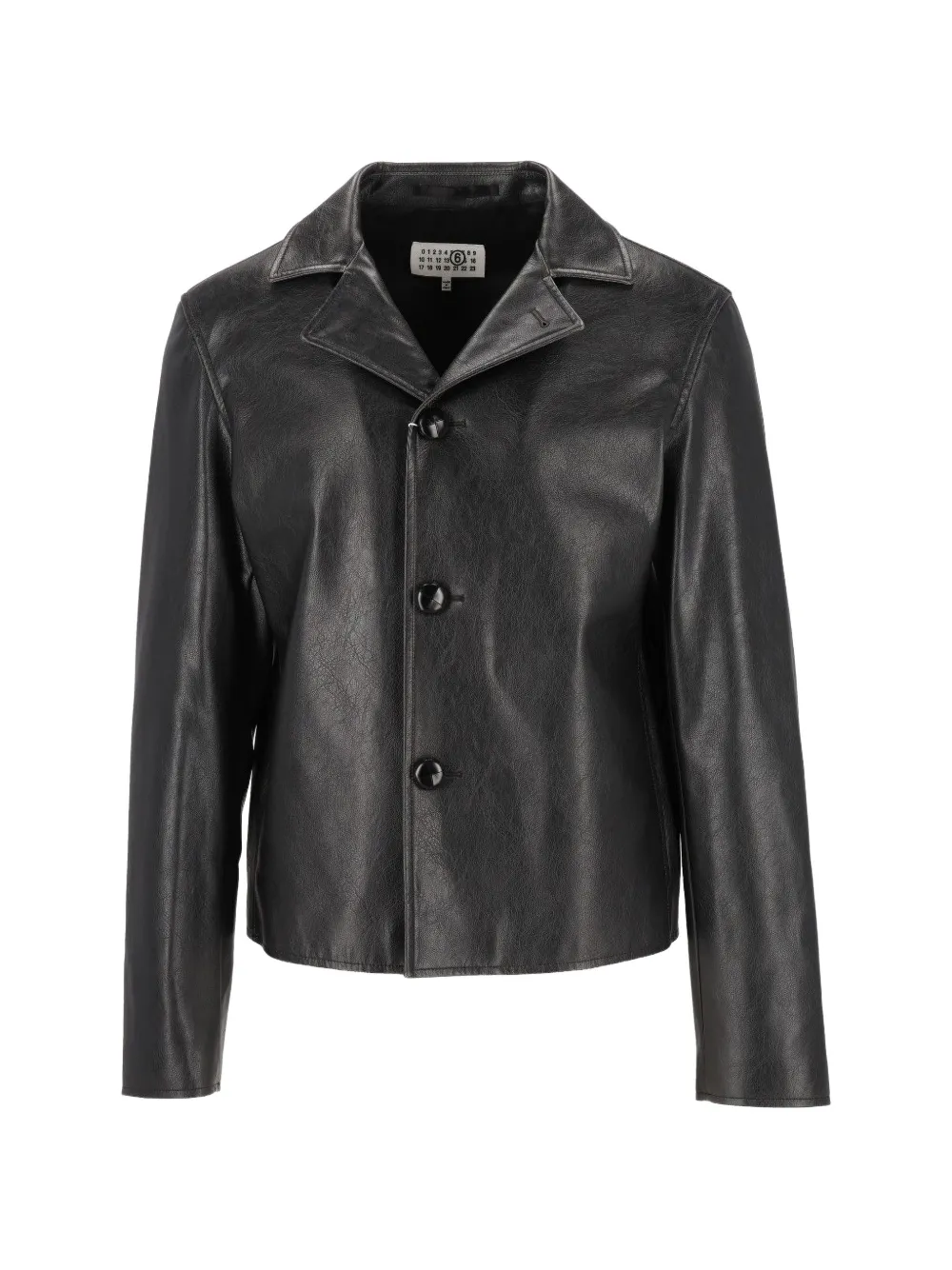 MM6 Maison Margiela button-up notched-lapel biker jacket - Schwarz
