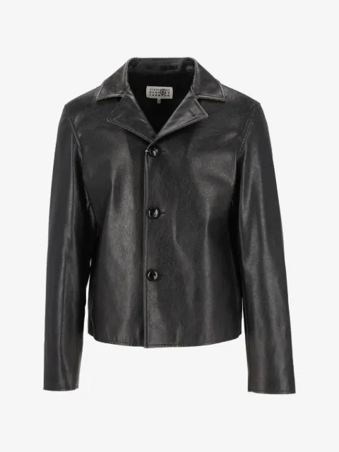 MM6 Maison Margiela button-up notched-lapel biker jacket