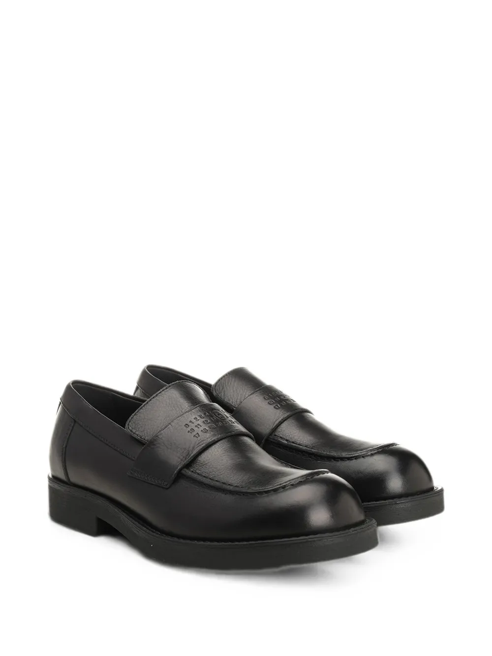 MM6 Maison Margiela logo-embossed loafers Zwart