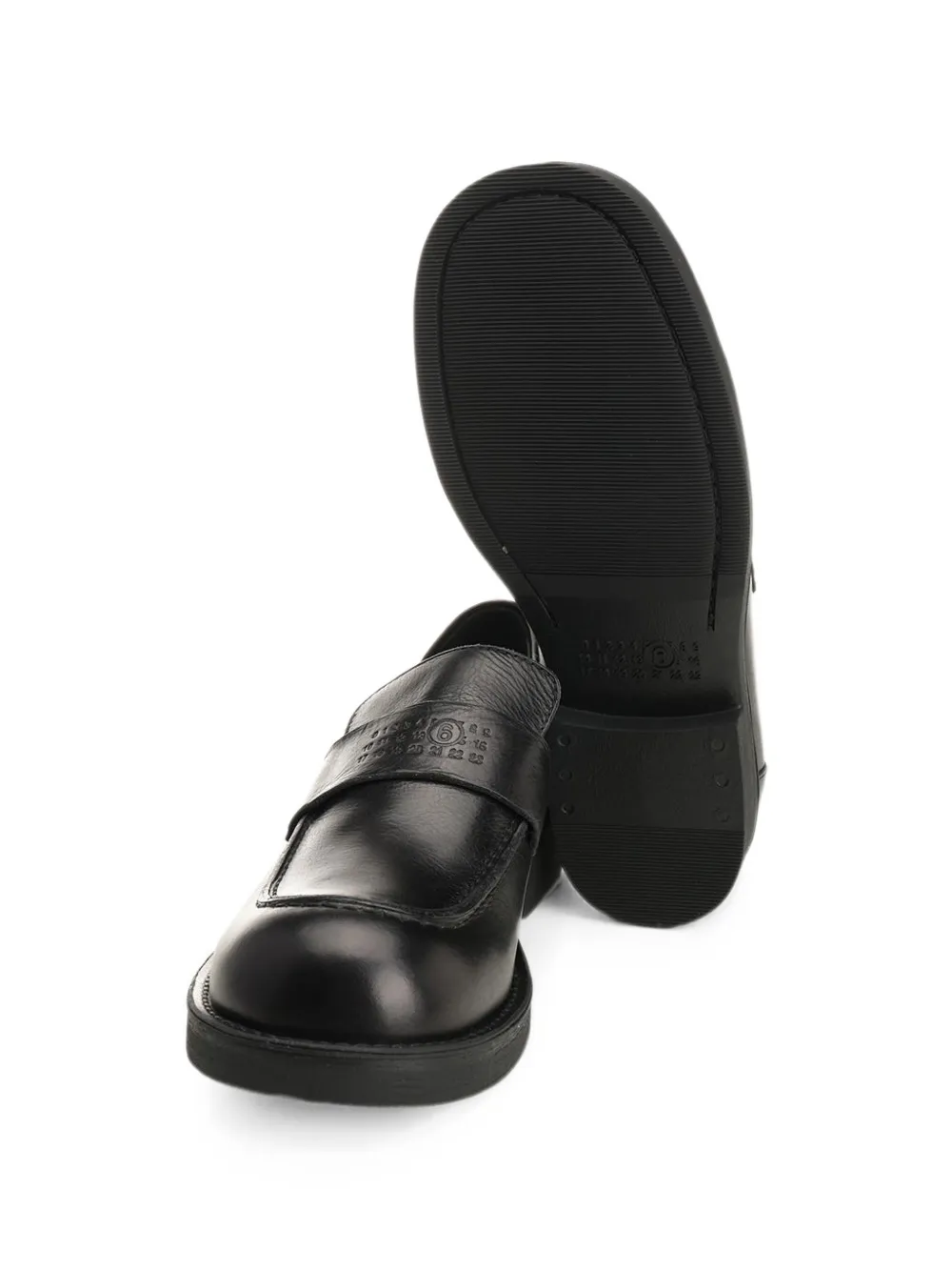 MM6 Maison Margiela logo-embossed loafers Zwart
