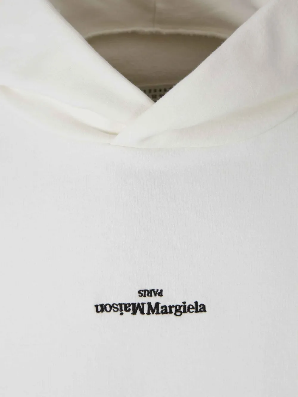 Maison Margiela logo-embroidered hoodie Wit