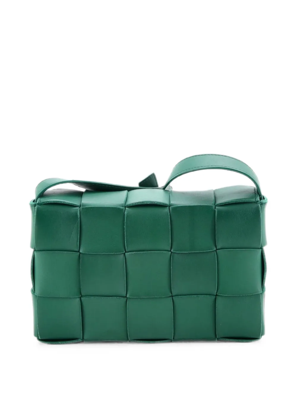 Bottega Veneta Pre-Owned Cassette Maxi Intrecciato Leather crossbody bag - Grün