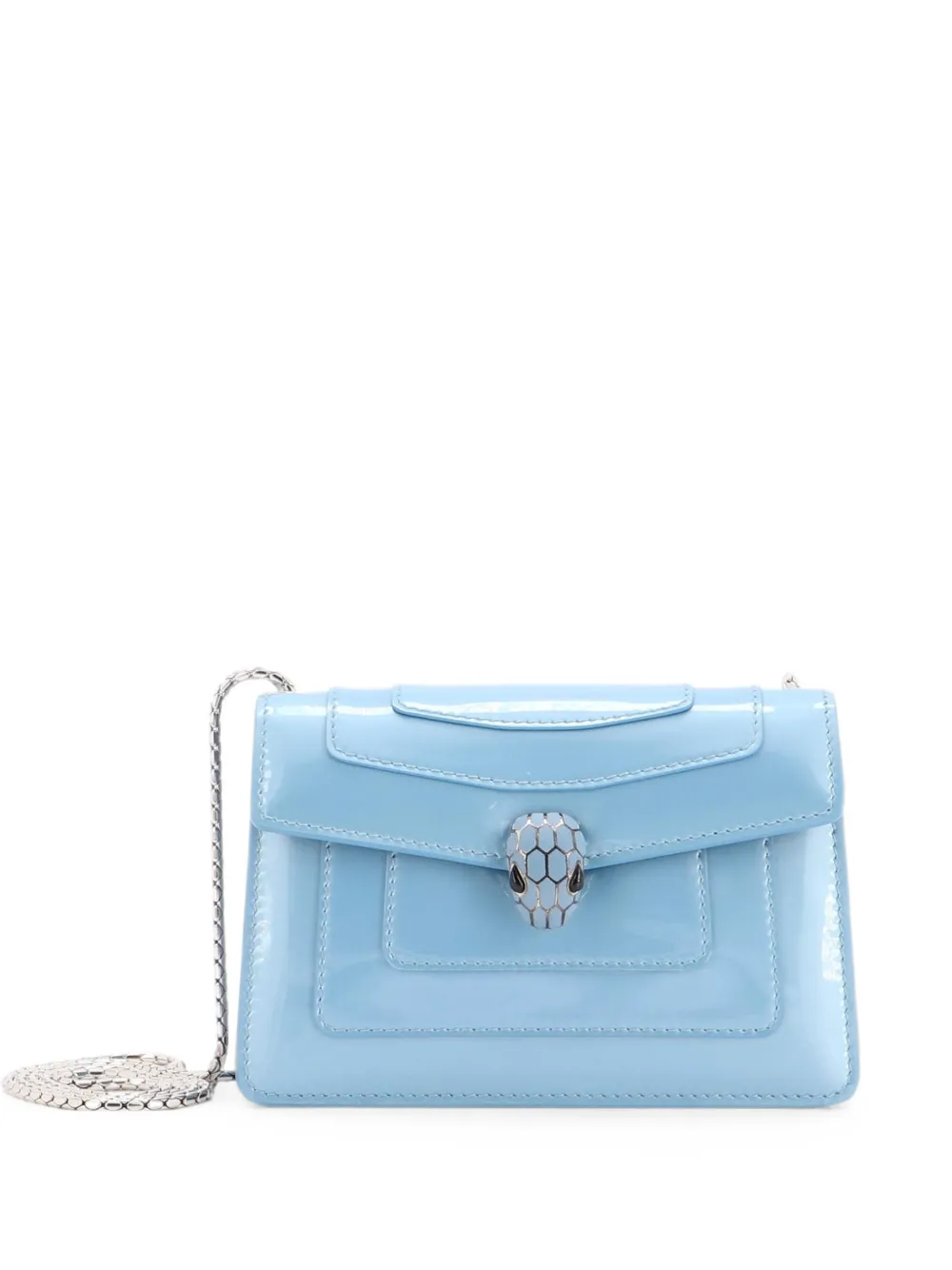 Bvlgari Pre-Owned Serpenti Forever Square Patent Small shoulder bag - Blau