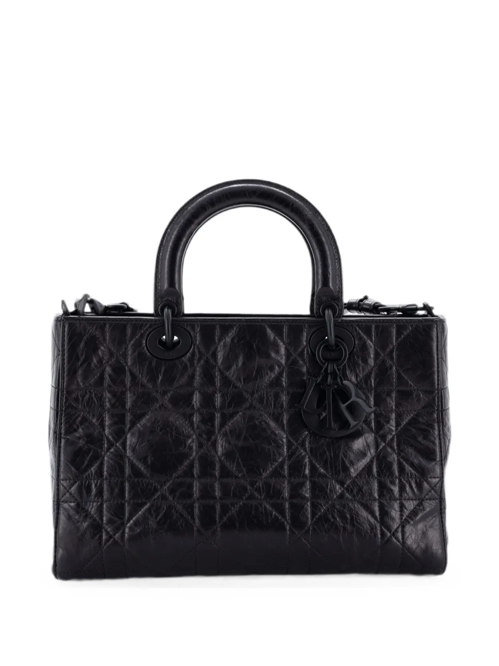Christian Dior Pre-Owned Ultra Matte Lady D-Sire Bag Macrocannage Crinkled Calfskin Medium tote bag - Schwarz