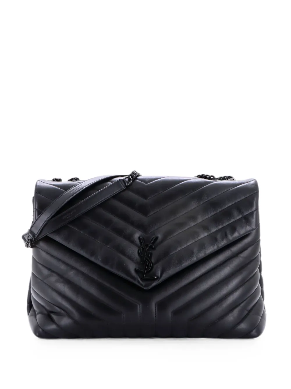 Saint Laurent Pre-Owned Loulou Matelasse Chevron Leather Large shoulder bag - Nero