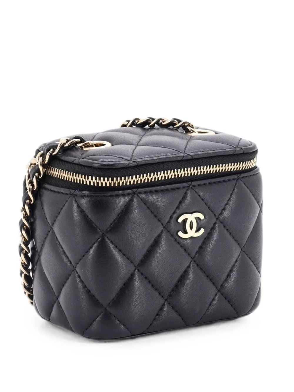 CHANEL Pre-Owned Classic Vanity Case with Chain Quilted Lambskin Mini crossbody bag - Nero
