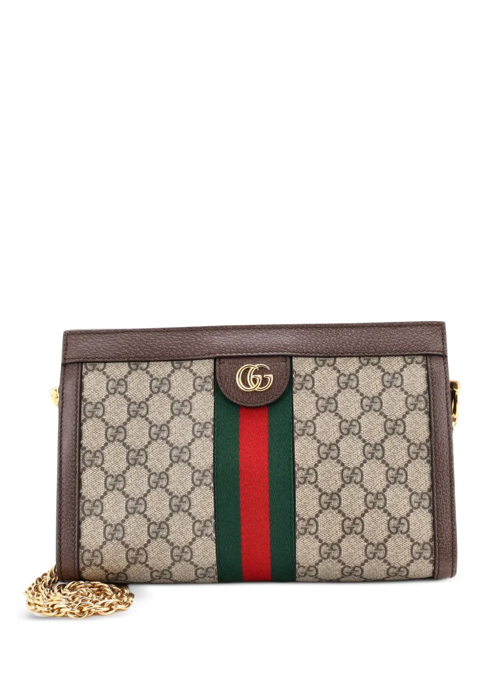 Gucci Pre-Owned Ophidia Chain Shoulder Bag GG Coated Canvas Small crossbody bag - Marrone