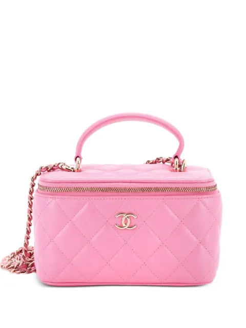 CHANEL Pre-Owned Classic Top Handle Vanity Case with Chain Quilted Lambskin Small crossbody bag