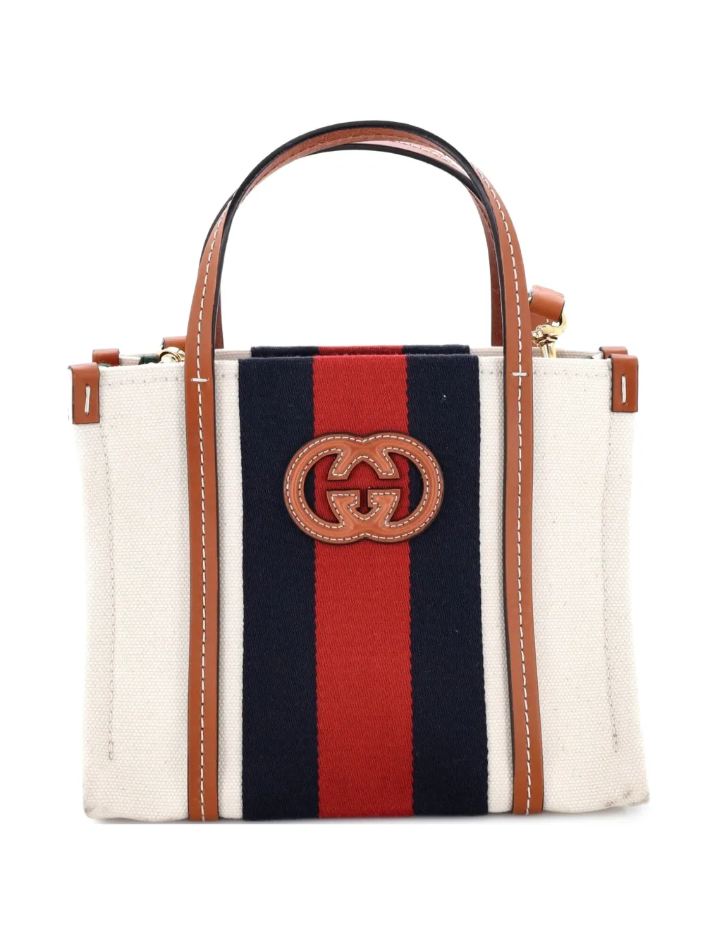 Gucci Pre-Owned Interlocking G Web Canvas Mini tote bag - Marrone