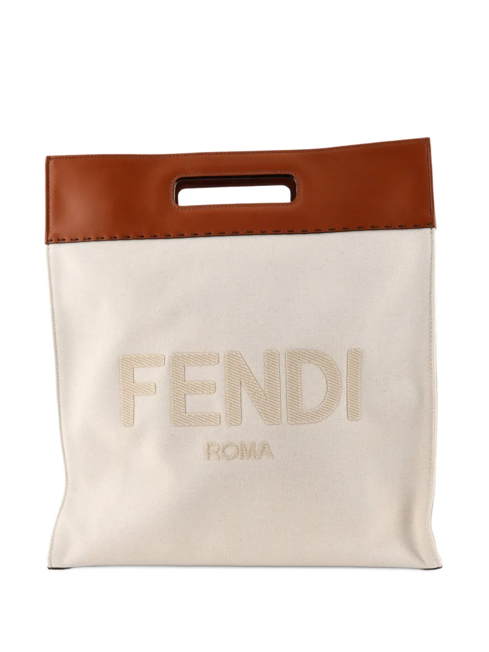 Fendi Pre-Owned North South Tote Bag mit Cut-Out-Henkel - Braun