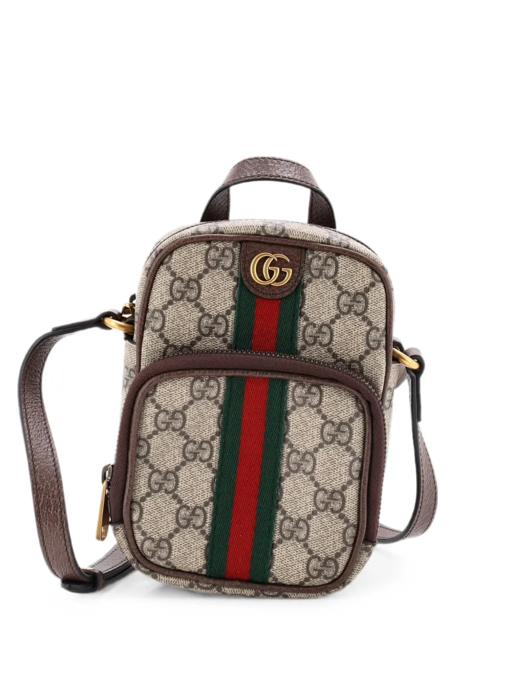 Gucci Pre-Owned Ophidia Top Handle GG Coated Canvas Mini crossbody bag - Marrone