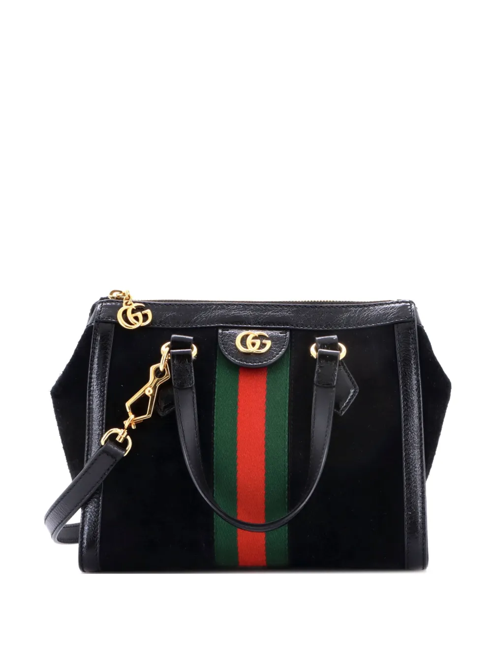 Gucci Pre-Owned Ophidia Top Handle Tote Suede Small satchel - Nero