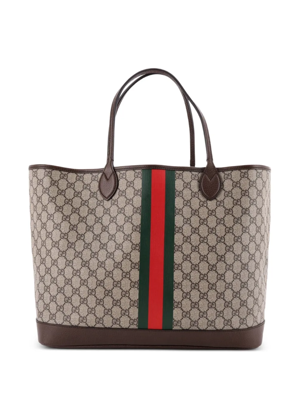 Gucci Pre-Owned Borsa tote Ophidia Open Shopping GG grande in tela cerata - Marrone