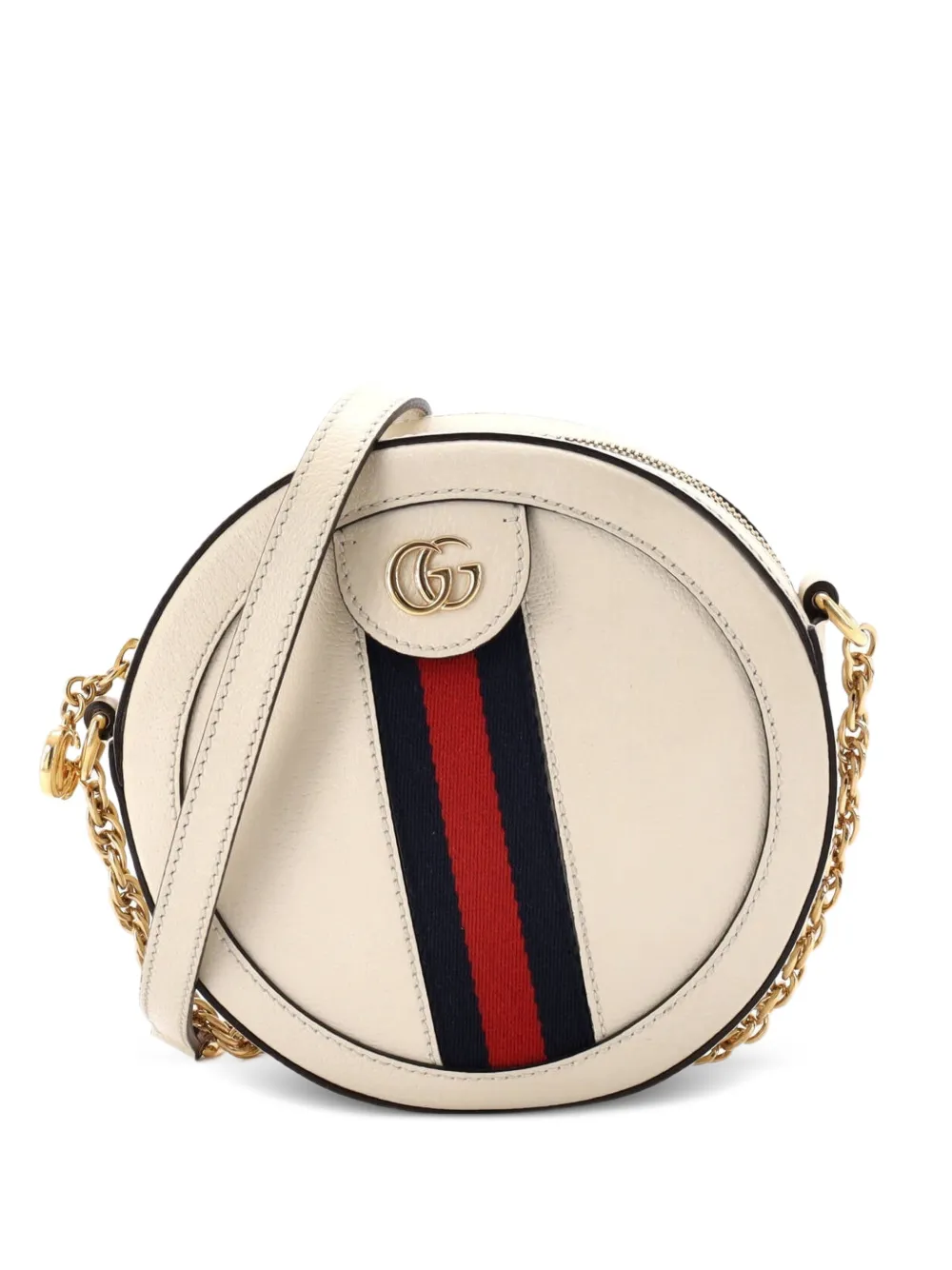 Gucci Pre-Owned Ophidia Round Shoulder Bag Leather Mini crossbody bag - Bianco