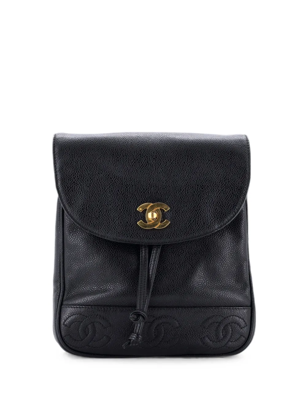 CHANEL Pre-Owned Triple Stitched CC Flap Caviar Small backpack - Nero