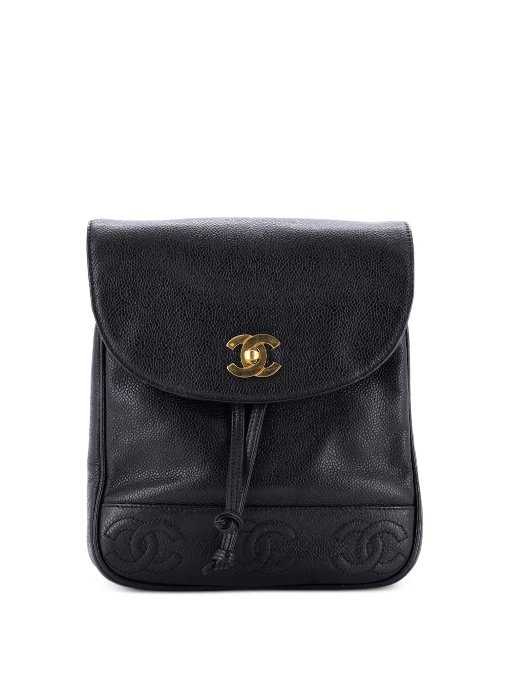 CHANEL Pre-Owned Triple Stitched CC Flap Caviar Small backpack - Nero