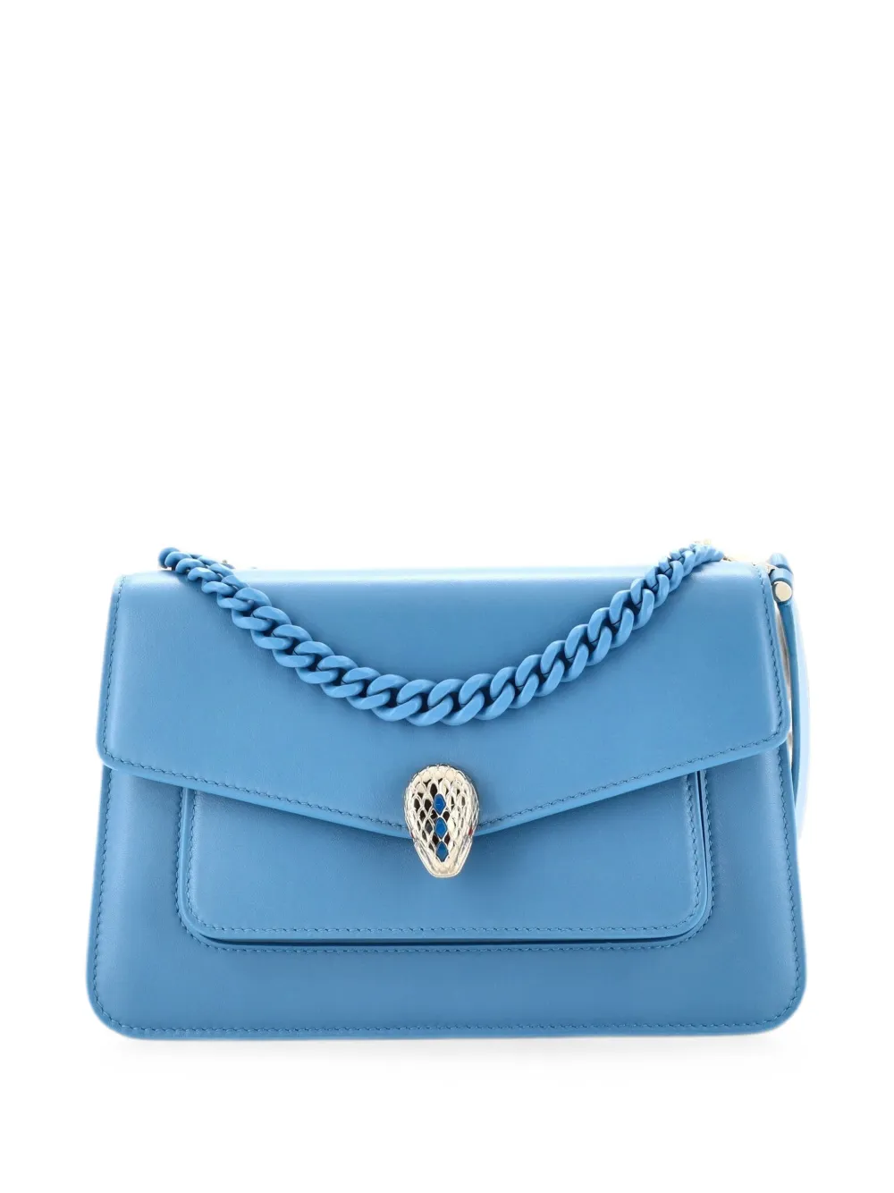 Bvlgari Pre-Owned Kleine Serpenti Forever Umhängetasche mit Kettenriemen - Blau