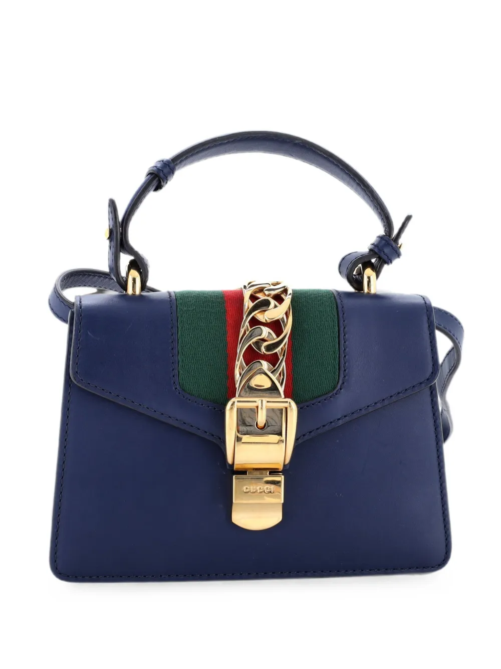 Gucci Pre-Owned Sylvie Top Handle Bag Leather Mini satchel - Blu