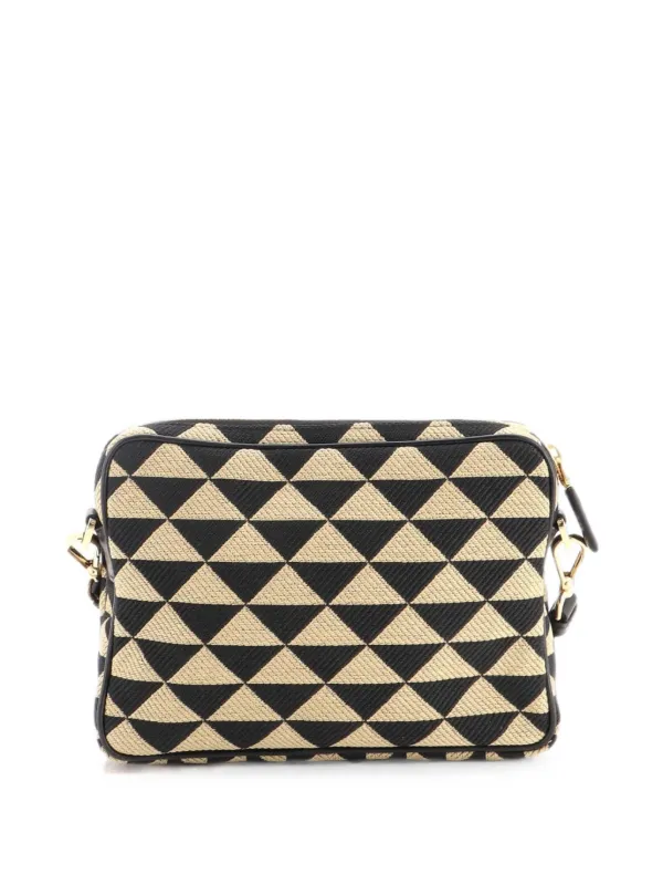 Prada Pre-Owned Symbole Front Pocket Zip Messenger Jacquard Small