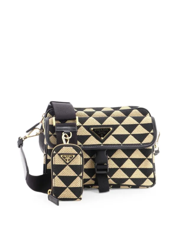 PRADA ショルダーバッグ 総柄 Prada Pre-Owned Symbole Front Pocket Zip Messenger Jacquard Small