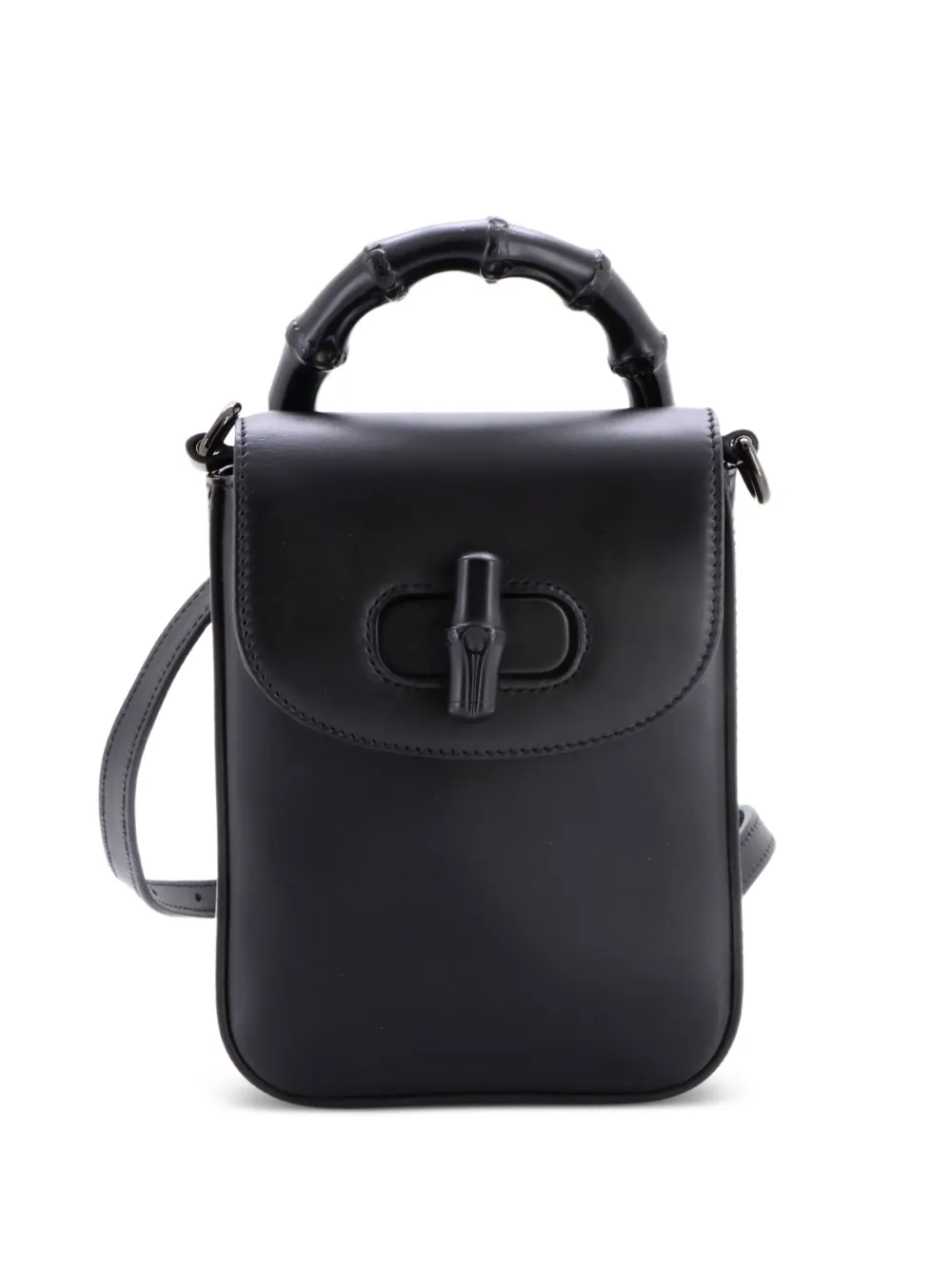 Gucci Pre-Owned Bamboo Top Handle Backpack Leather Mini shoulder bag - Nero