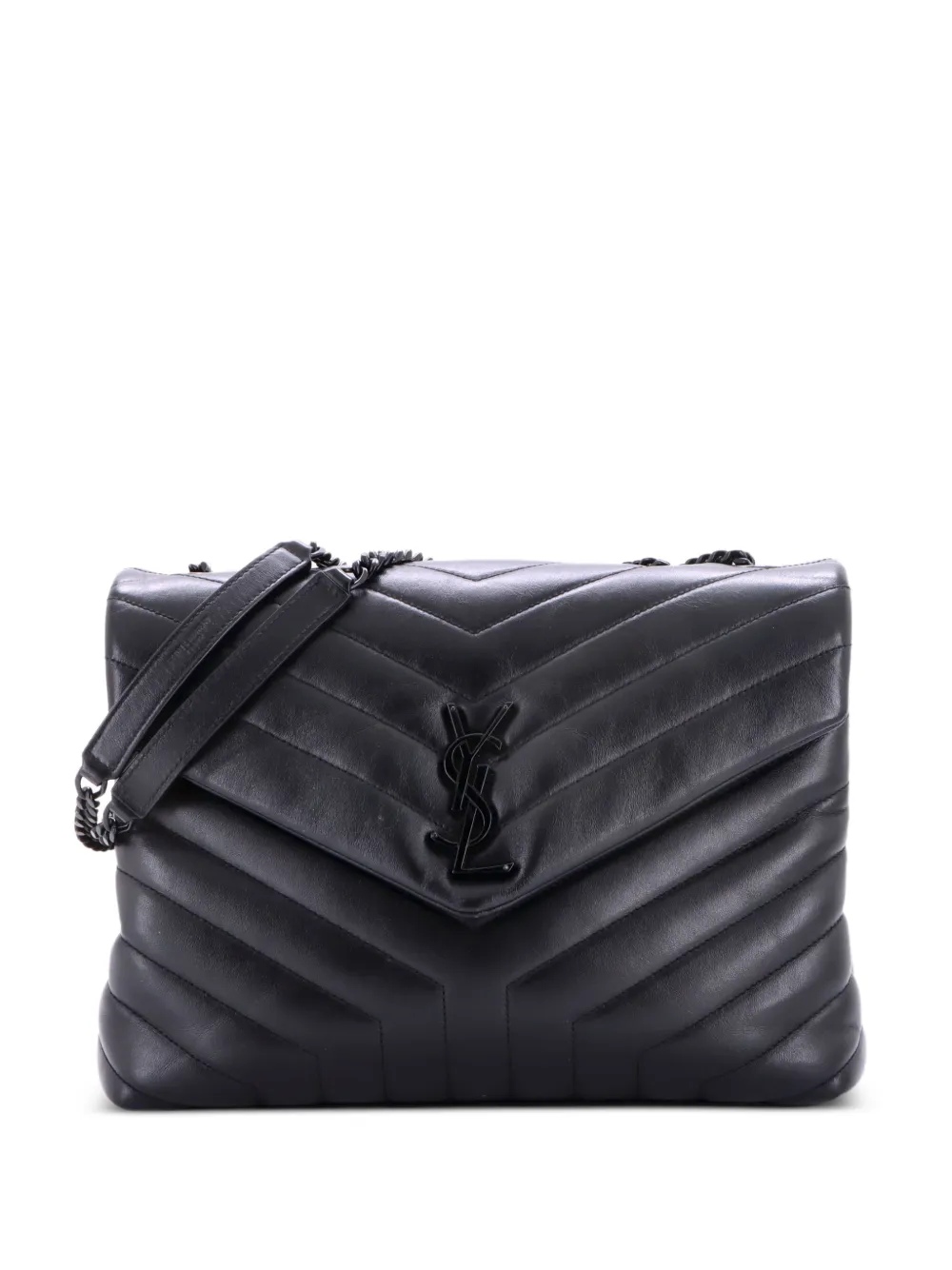 Saint Laurent Pre-Owned Loulou Matelasse Chevron Leather Medium shoulder bag - Schwarz