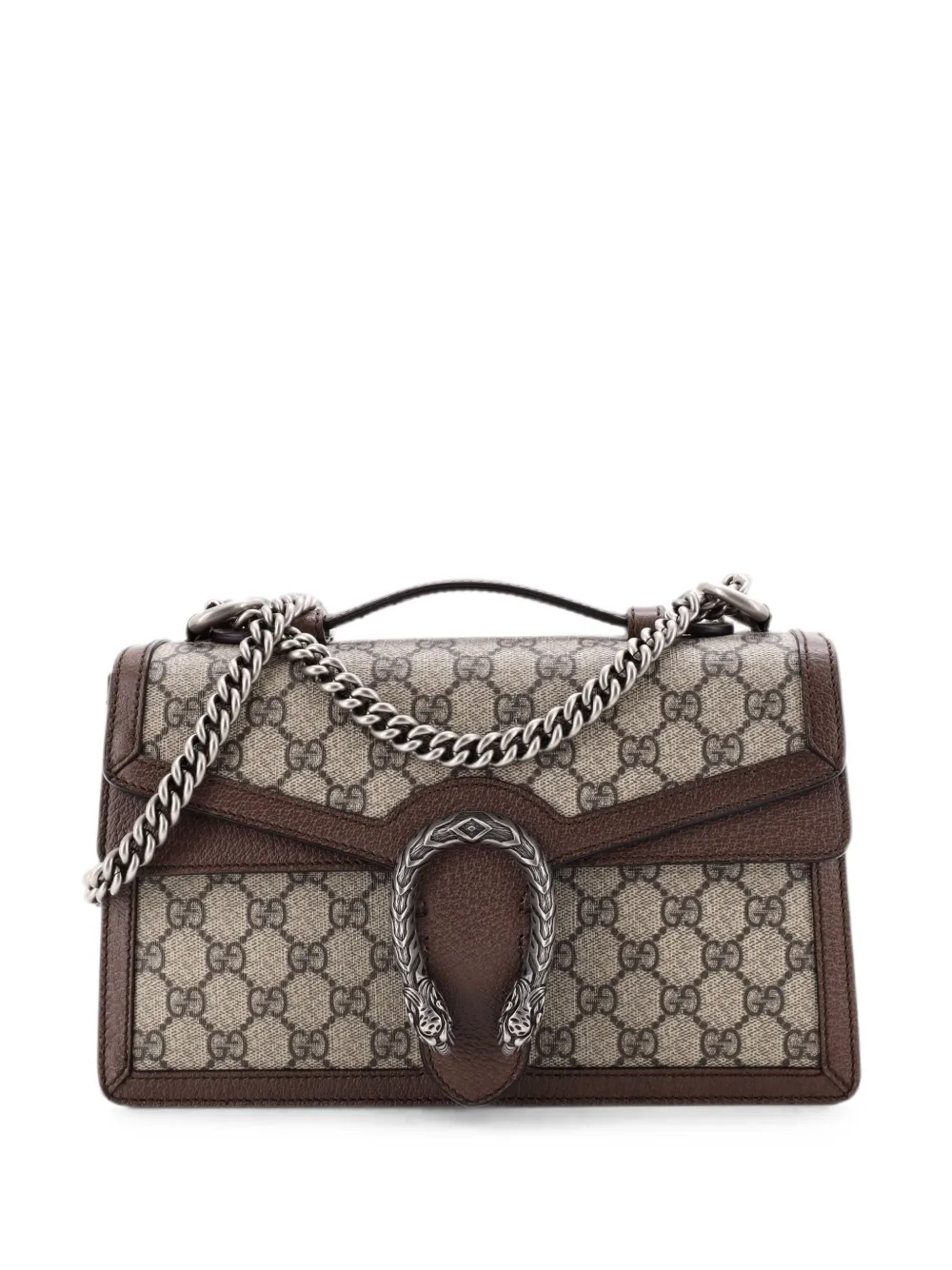 Gucci Pre-Owned Dionysus Top Handle Chain Bag GG Coated Canvas Small satchel - Marrone