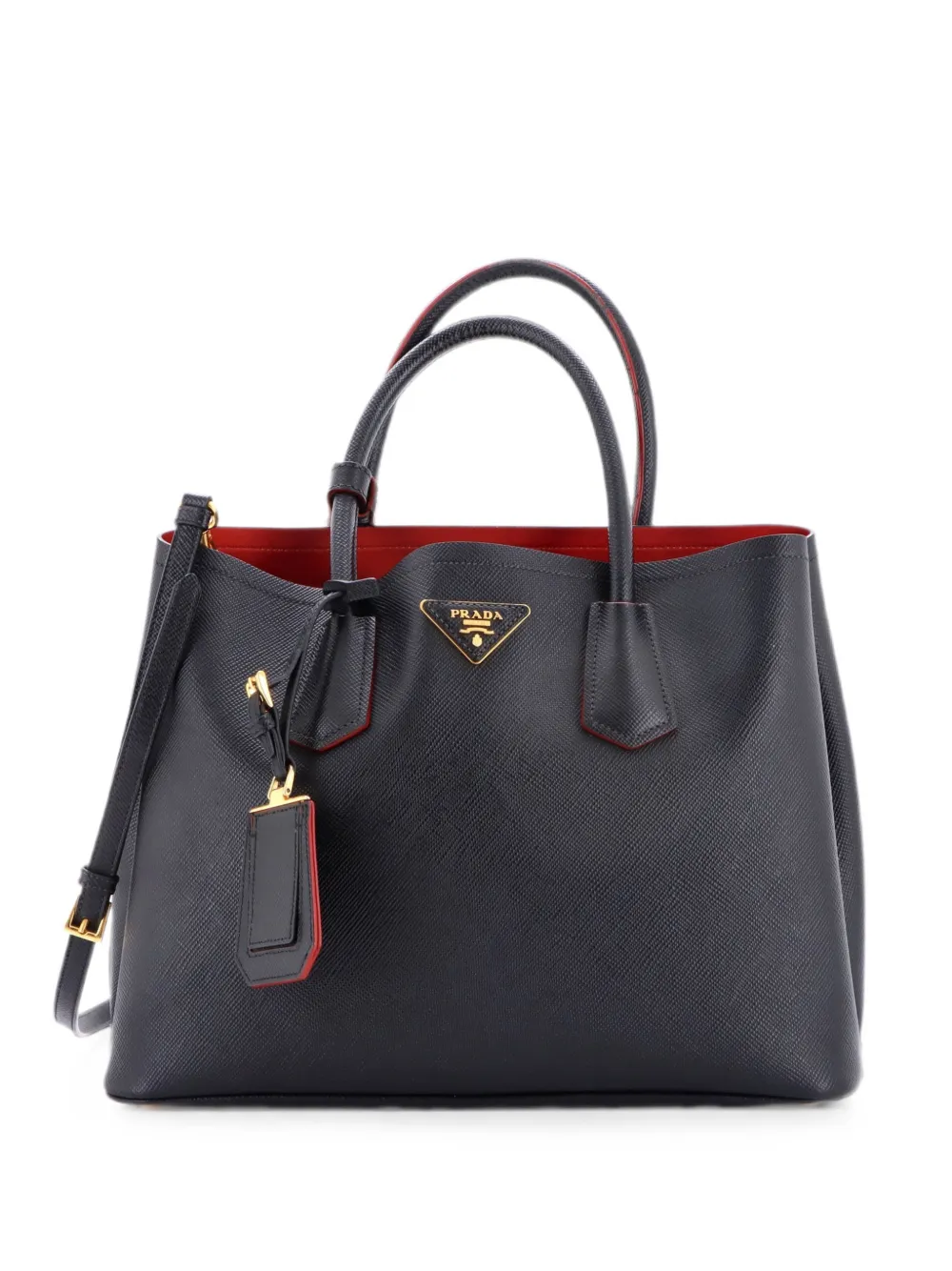 Prada Pre-Owned Cuir Double Saffiano Leather Medium tote bag - Schwarz
