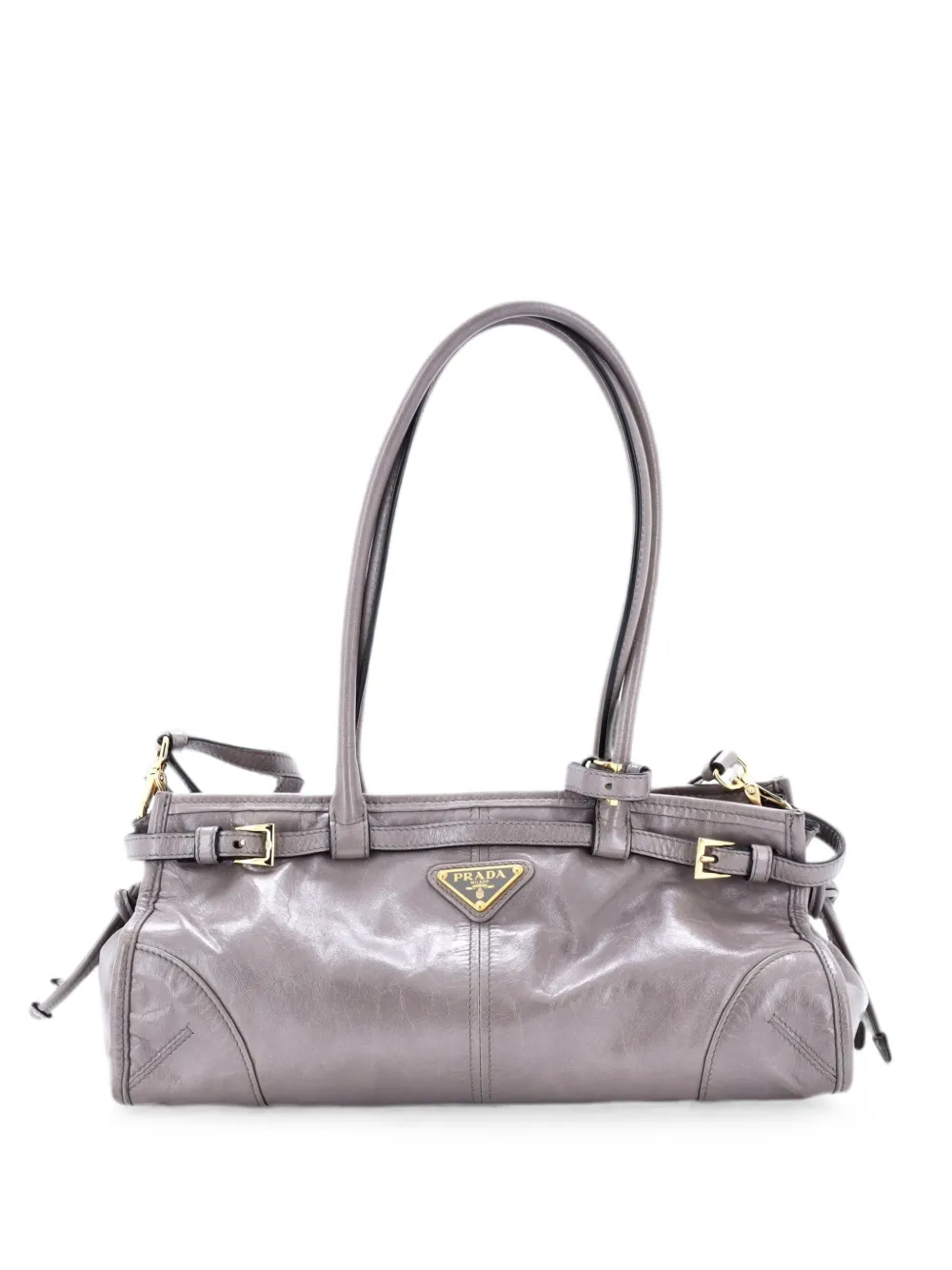 Prada Pre-Owned Mittelgroße Bonnie Vitello Shine Umhängetasche - Grau