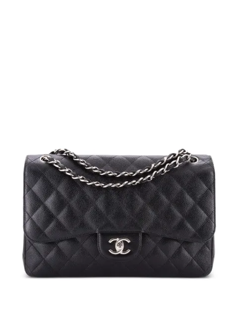 CHANEL Pre-Owned Classic Double Flap Bag Quilted Caviar Jumbo shoulder bag
