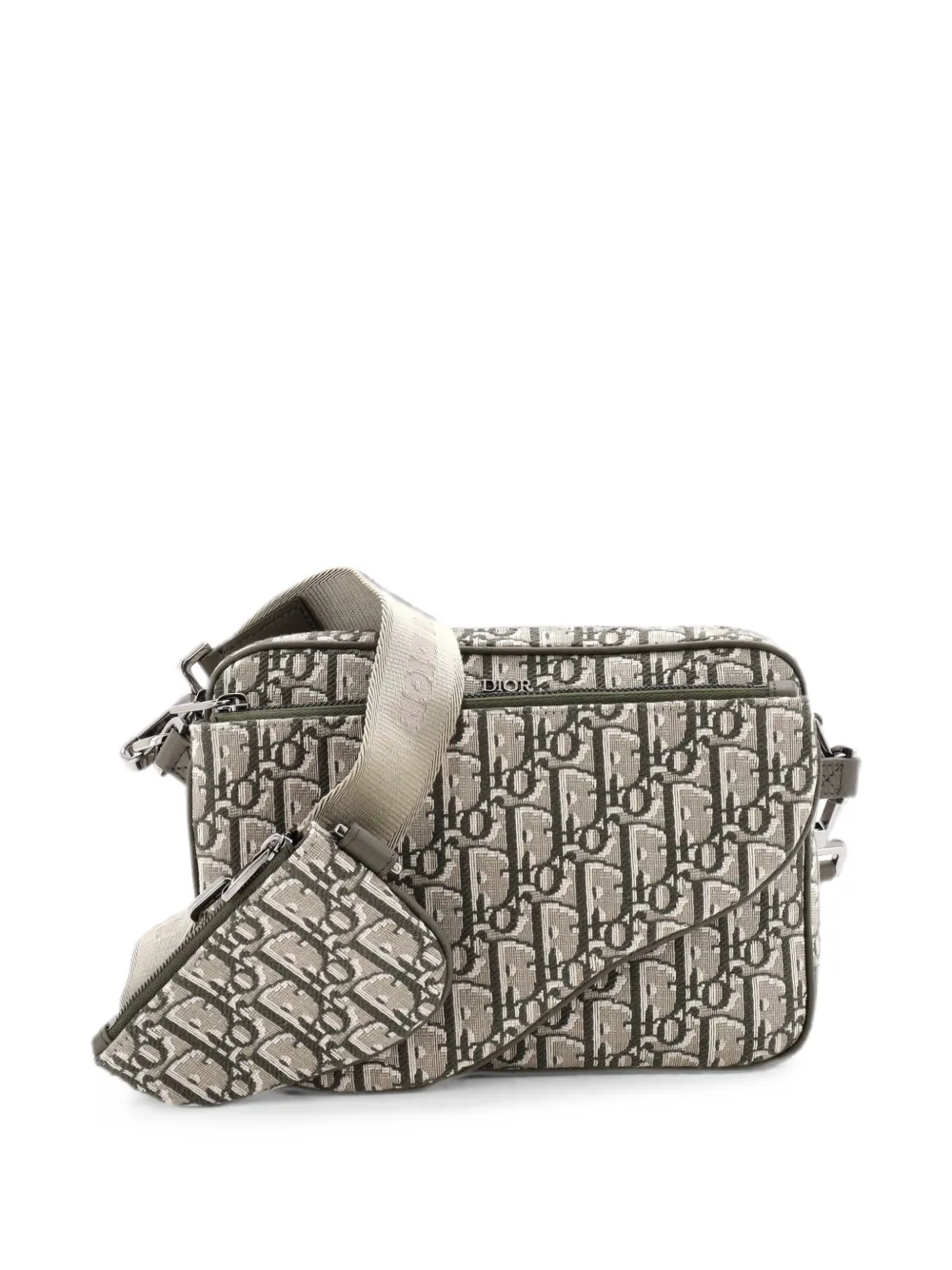 Christian Dior Pre-Owned Saddle Tripple Pouch Oblique Canvas crossbody bag - Verde