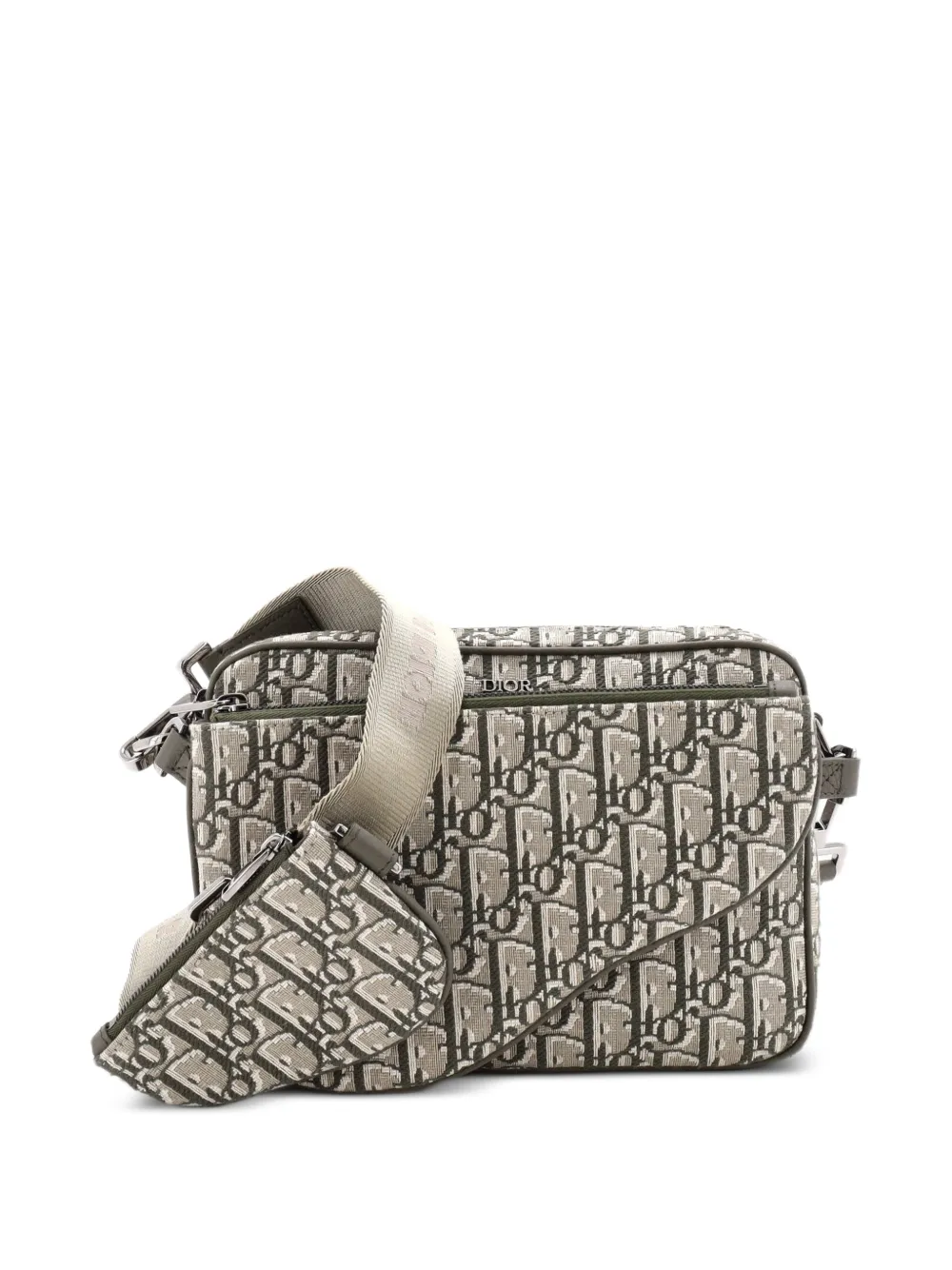 Christian Dior Pre-Owned Saddle Tripple Pouch Oblique Canvas crossbody bag - Grün