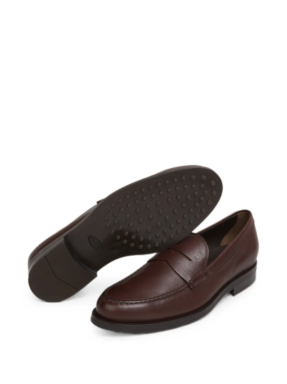 Tod's grainy leather Gommino loafers Bruin