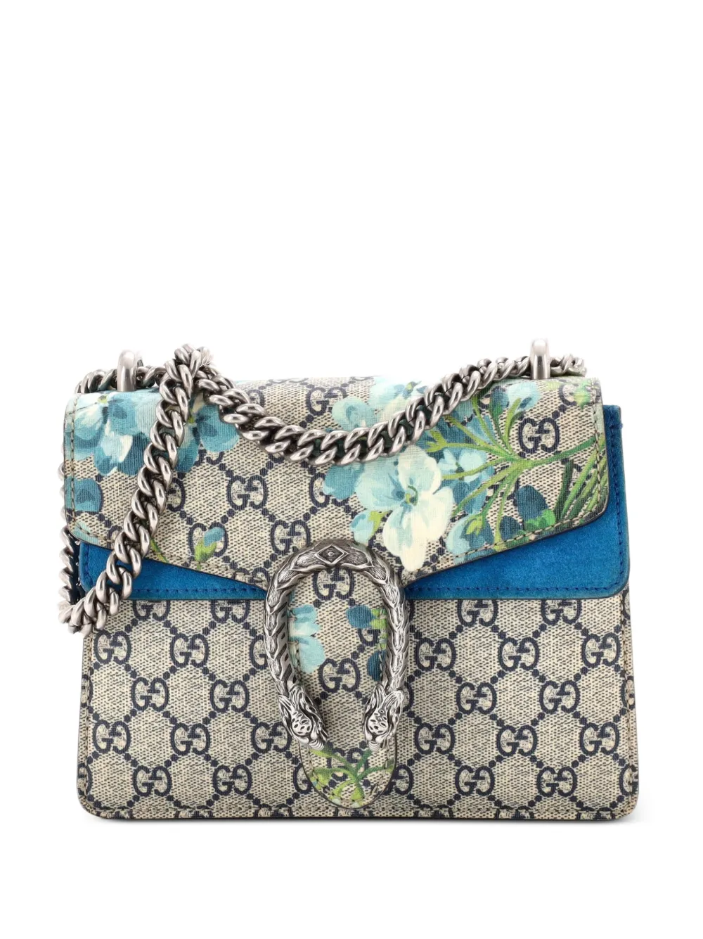 Gucci Pre-Owned Dionysus Bag Blooms Print GG Coated Canvas Mini shoulder bag - Blu