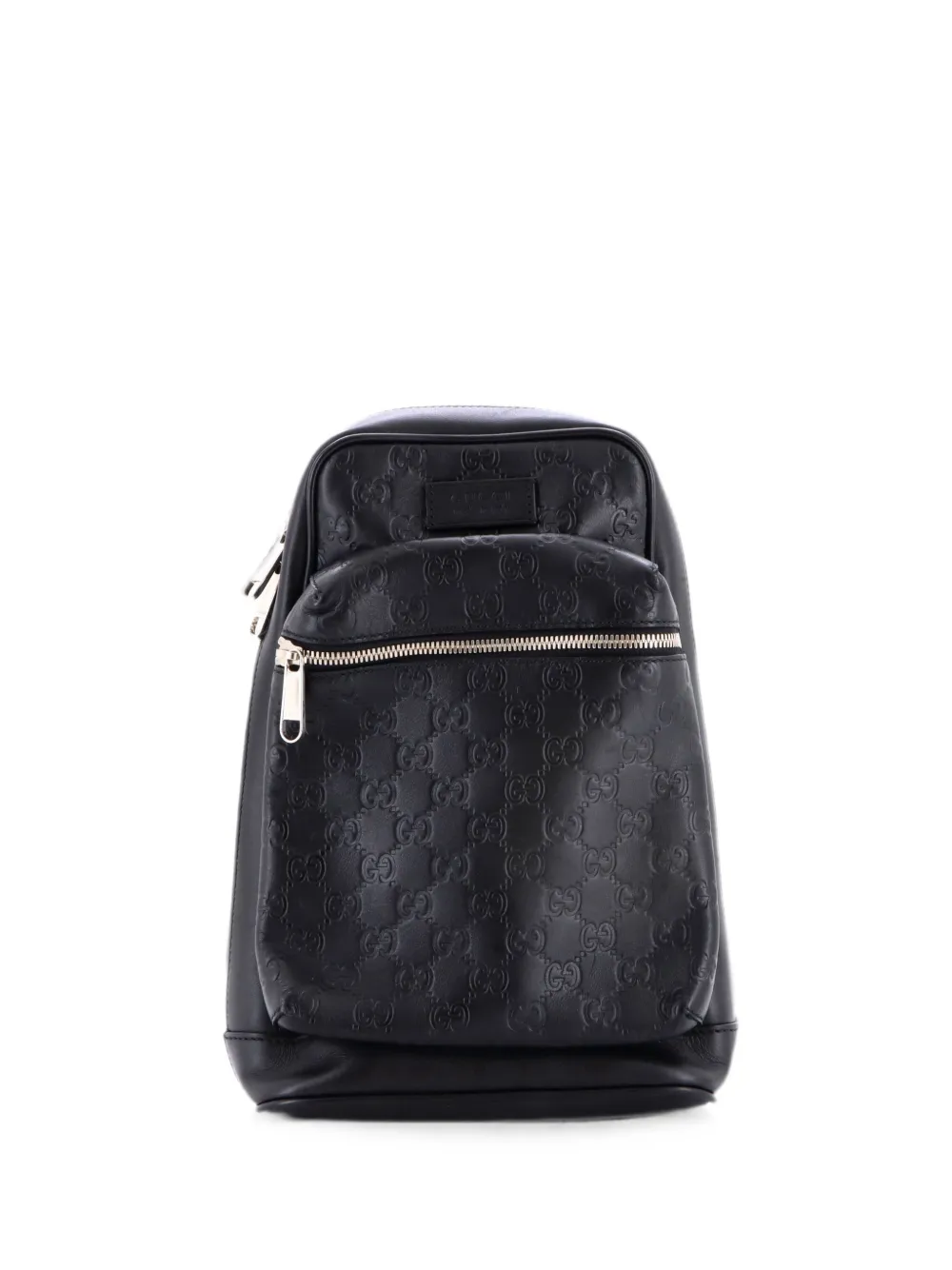 Gucci Pre-Owned Signature Slim Crossbody Bag Guccissima Leather Small backpack - Nero