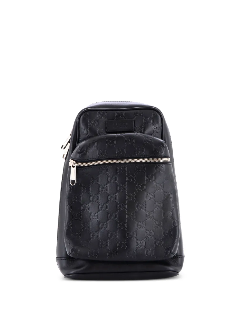Gucci Pre-Owned Signature Slim Crossbody Bag Guccissima Leather Small backpack - Nero
