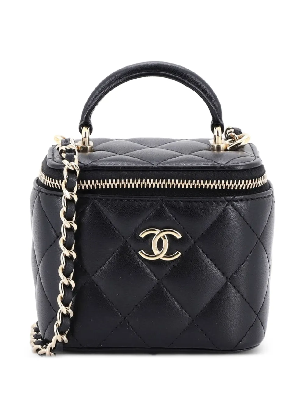 CHANEL Pre-Owned Mini Classic Kosmetiktasche mit Kettensteppung - Schwarz