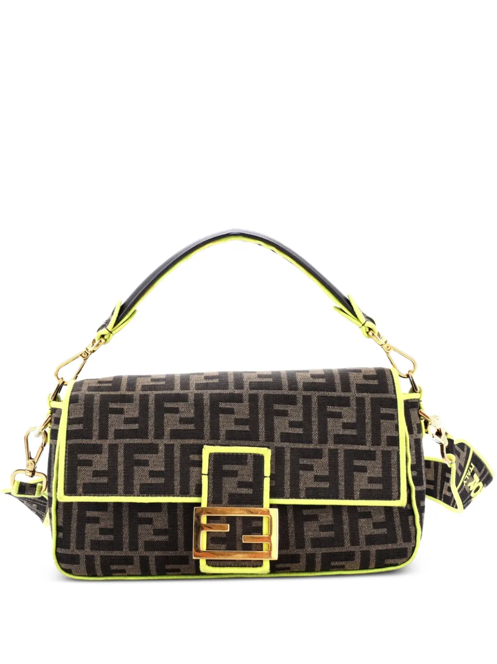 Fendi Pre-Owned Baguette NM Bag Zucca Canvas Medium shoulder bag - Gelb