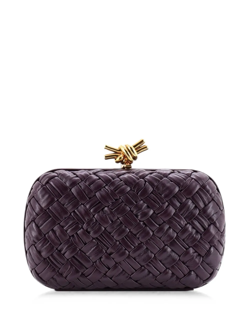 Bottega Veneta Pre-Owned Kleine Box Knot NM Intrecciato Clutch aus Nappaleder - Violett